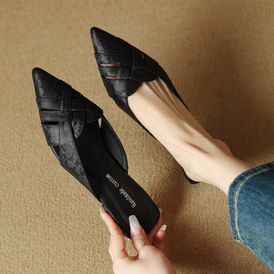 Dale~镂空编织复古风包头凉拖