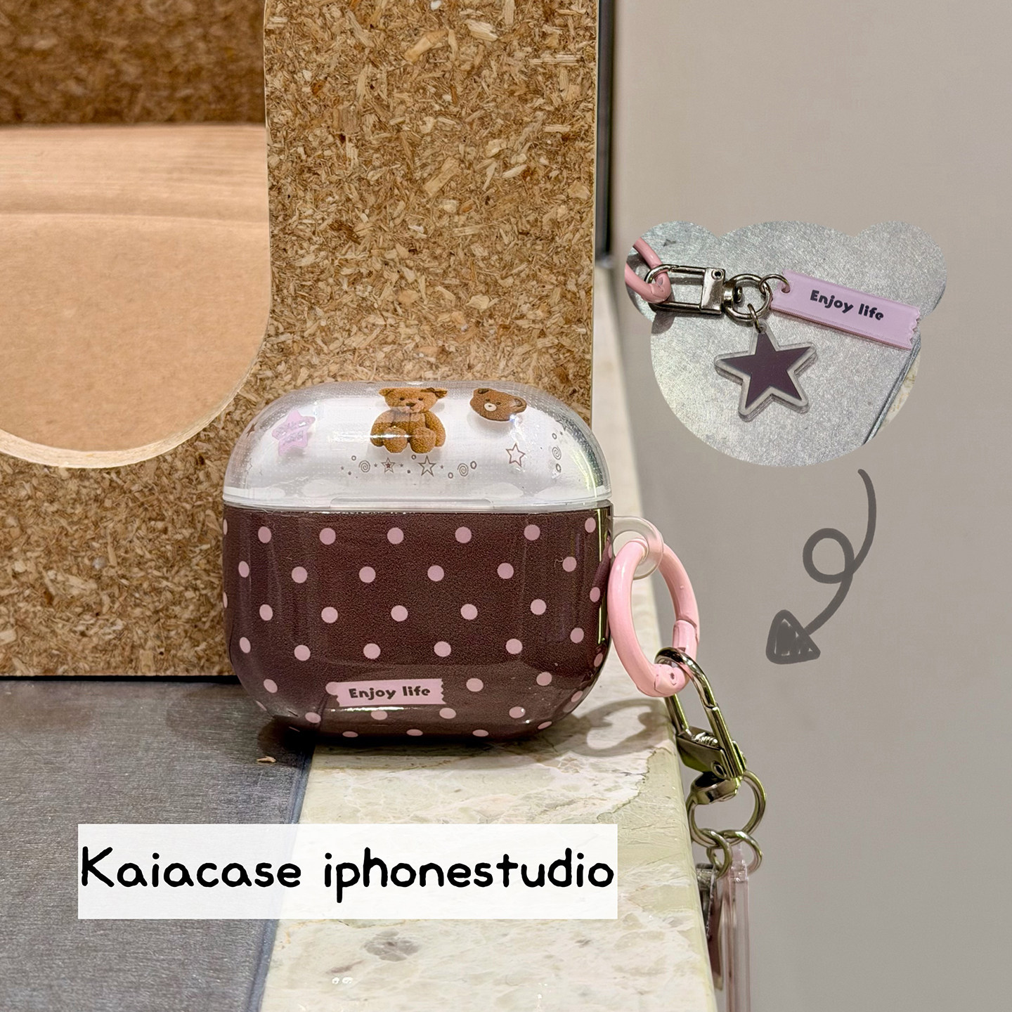 kaia 韩风ins波点卡通小熊适用AirPods保护套AirPodsPro硅胶苹果耳机套无线蓝牙3/4代airpodspor新三代带挂件,3C数码配件,耳机保护套,淘宝优惠券,粉丝福利购,淘宝优惠卷