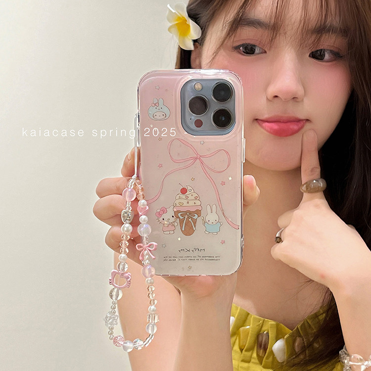 kaia闪粉少女蝴蝶结渐变粉雪糕KT猫适用苹果16promax手机壳iphone13新款15女14pro带链条16pro双层防摔手机套,3C数码配件,手机保护套/壳,淘宝优惠券,粉丝福利购,淘宝优惠卷