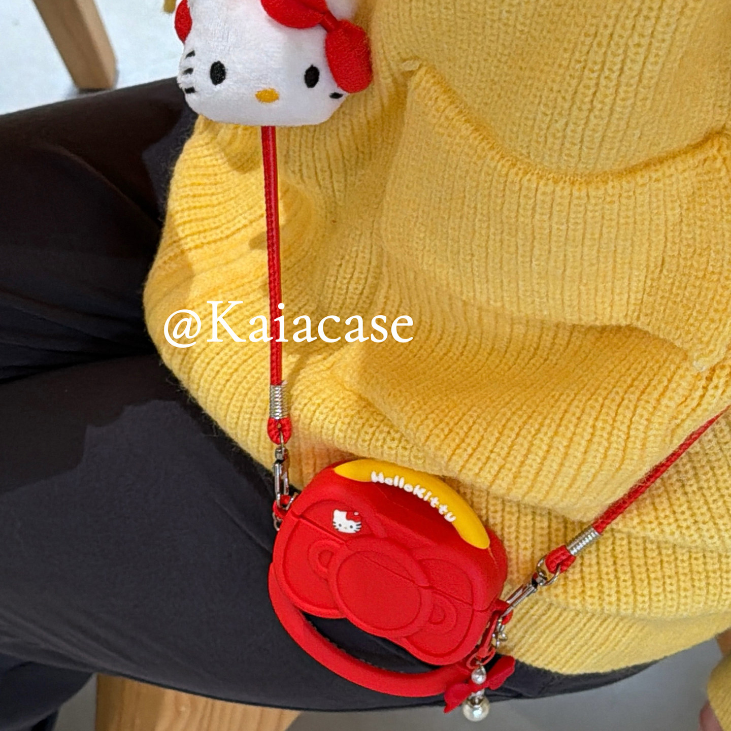 kaia红蝴蝶结哈喽kt斜挎挂绳适用AirPods保护套AirPodsPro立体苹果耳机套2无线蓝牙3代airpods新三代pro3硅胶,3C数码配件,耳机保护套,淘宝优惠券,粉丝福利购,淘宝优惠卷