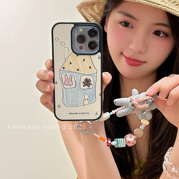 kaia 童趣涂鸦房子卡通小众油画适用苹果16promax手机壳