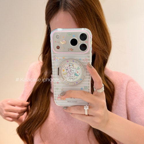 kaia 甜系派对小动物适用苹果18promax手机壳iphone17pro新款15支点支架16女17pm全包18pro透明14防摔手机套