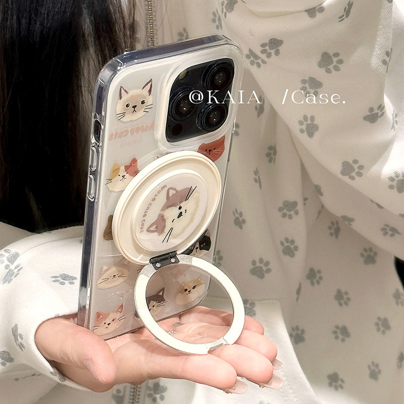 kaia 日韩卡通动物小狗猫咪适用苹果16promax手机壳ip