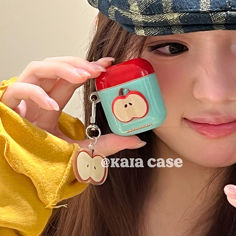 kaia ins立体红苹果核适用AirPods保护套AirPodsPro硅胶苹果耳机套无线蓝牙3/4代airpodspor新三代软壳带挂件,3C数码配件,耳机保护套,淘宝优惠券,粉丝福利购,淘宝优惠卷