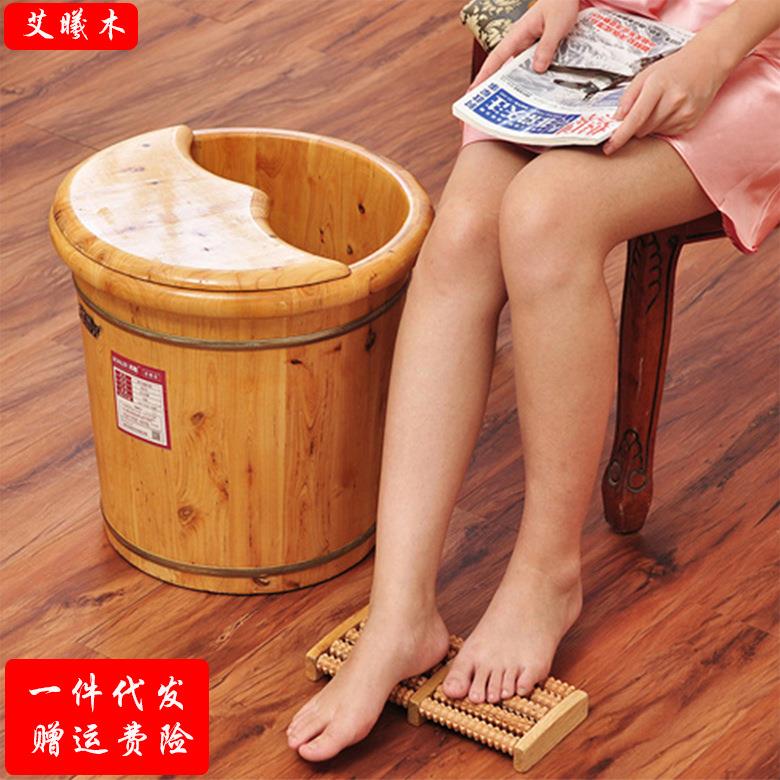 厂家直批香柏木泡脚木桶桑拿洗浴洗脚盆实木保温穴位按摩木桶