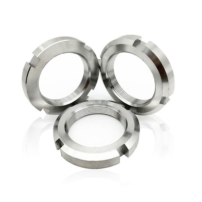 304不锈钢开槽圆螺母GB812锁紧止退螺帽M10M12M14M16M18M20M48M90