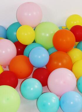 隽和10寸加厚亚哑光圆形乳胶气球粉蓝黑黄绿橙色纯白生日婚房店铺