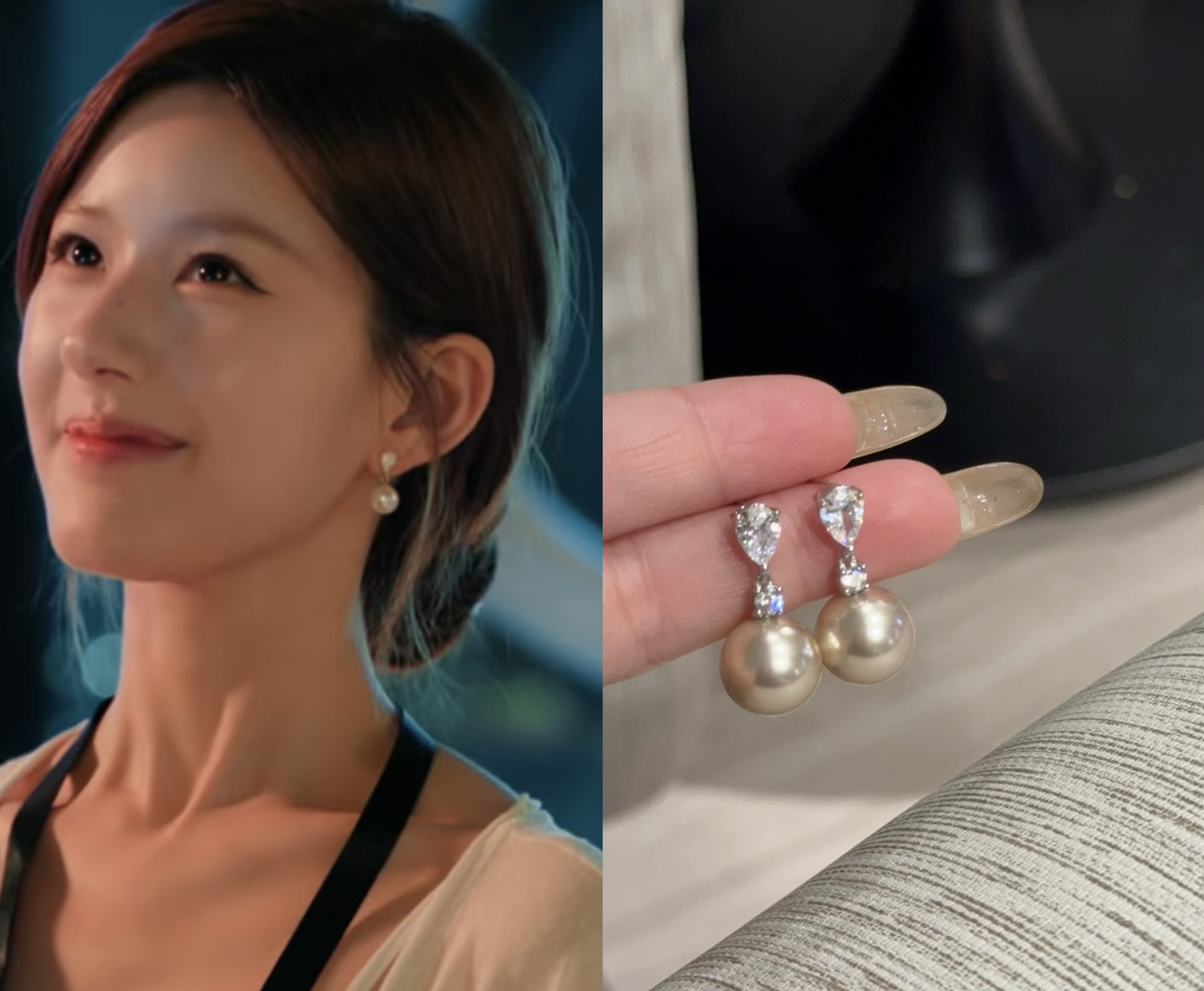 【赵露思同款】香槟金珠珠耳环