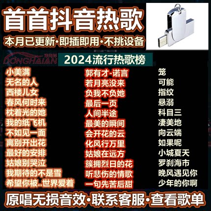 车载u盘歌曲2025新款流行抖音热门DJ歌曲无损高音质Type-C口优盘