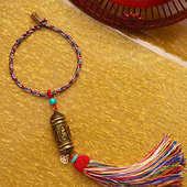 吉祥五彩缕挂饰家宅平安出行六字真言门挂流苏车挂五行