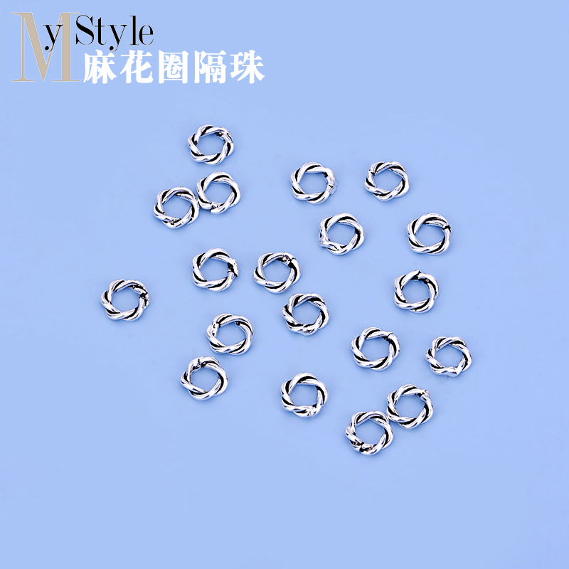 diy纯银绕线饰品手链隔珠