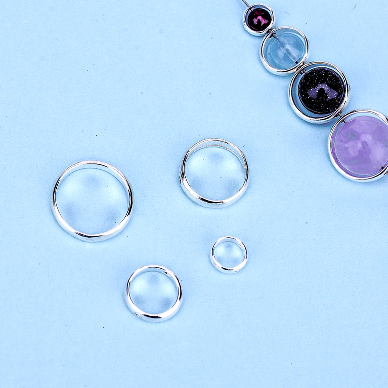 diy纯银圆形手链配饰隔珠