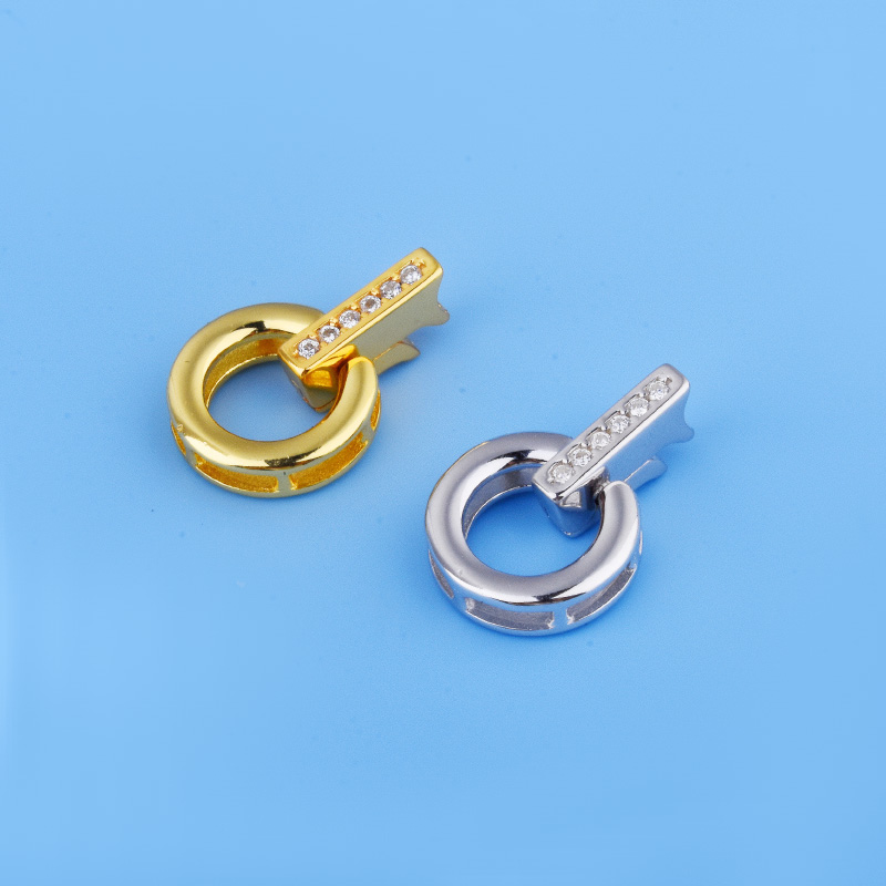 925纯银珍珠小米珠连接扣头  手链项链镶钻扣子 手工DIY饰品配件