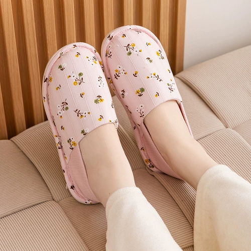 Летняя тонкая послеродовая удобная обувь для беременных, нескользящие хлопковые дышащие тапочки для молодой матери, 6 мес., мягкая подошва