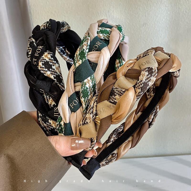 卓可可复古麻花发箍女秋冬气质高颅顶头箍网红发卡子压发防滑发捆