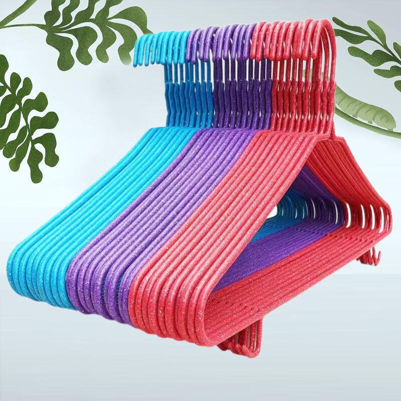 学生衣架衣服架加粗铁超硬浸塑防滑宿舍家用衣撑子衣挂子45厘米棉