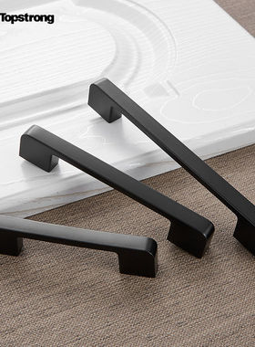 顶固（TOPSTRONG）黑色锌合金拉手现代简约抽屉橱柜衣柜门把手单