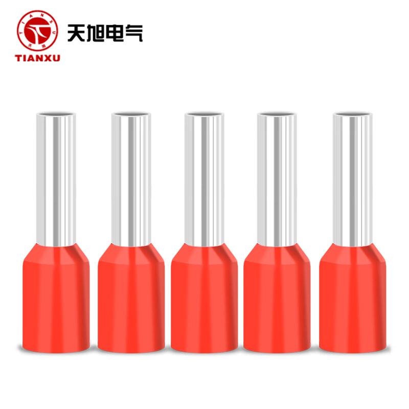 天旭VE1008管形预绝缘接线端子冷压端子E型管紫铜E1008针型1平方1