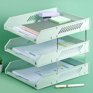西玛 文件架三层镂空收纳文件盘文件置物架文件架文件收纳 SIMAA