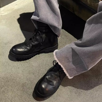BMC经典792v低帮真马皮皮鞋系带德比鞋795v高帮皮靴马丁靴加厚底