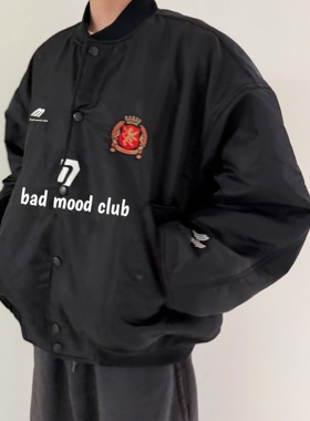 BMC足球系列曼联10号3b刺绣棒球服棉服外套宽松廓形夹棉bomber