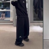 BMC高克重Skiwear滑雪系列3b字母刺绣卫裤 宽松直筒运动休闲长裤