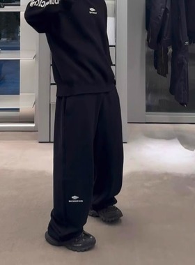 BMC高克重Skiwear滑雪系列3b字母刺绣卫裤宽松直筒运动休闲长裤