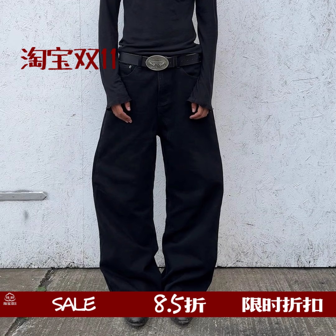 基础日常水洗纯黑色牛仔裤百搭