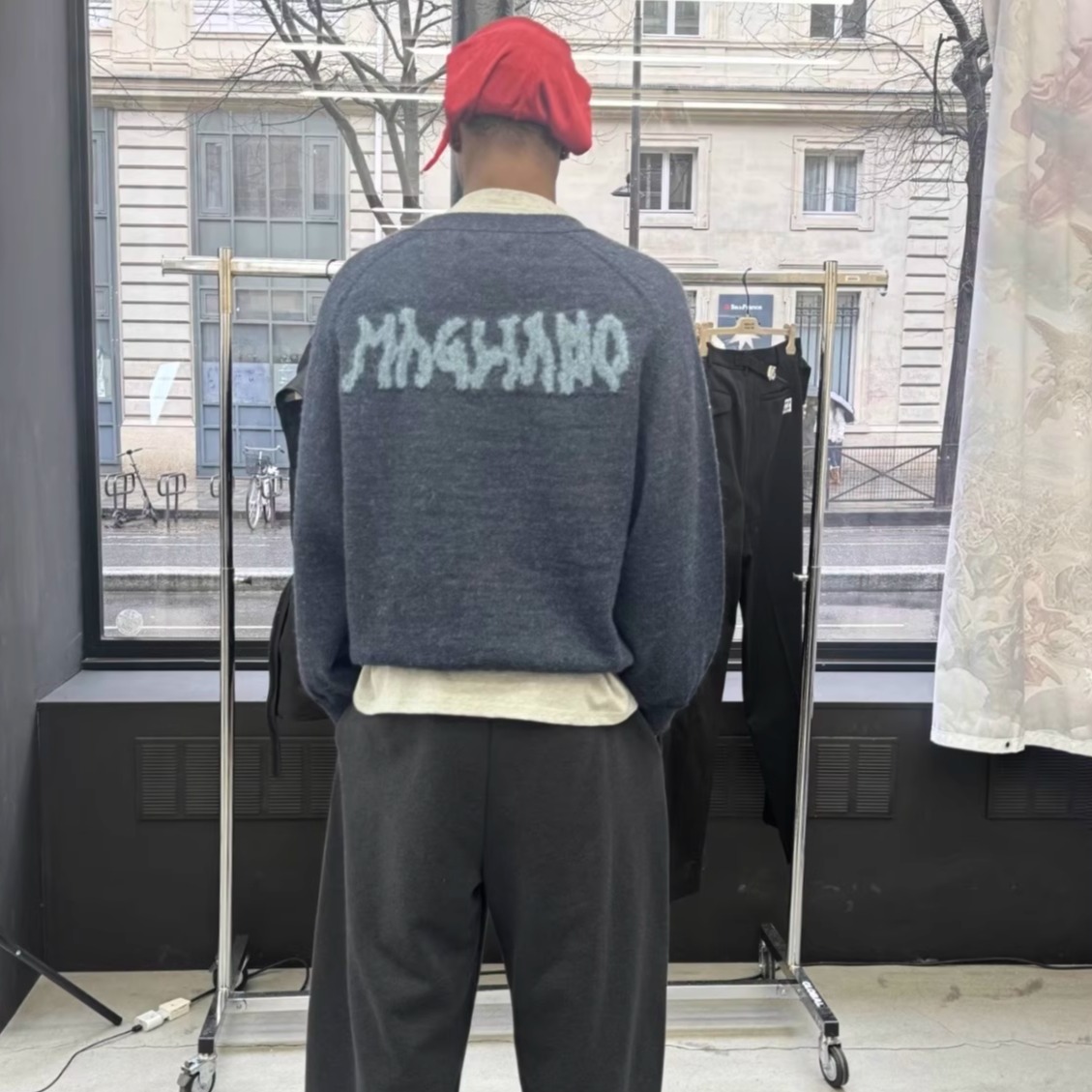 magliano深蓝色羊毛毛衣开衫