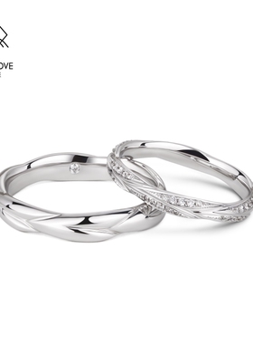 VANNY LOVE/梵尼洛芙萌芽设计款对戒18k玫瑰金定制钻戒婚戒