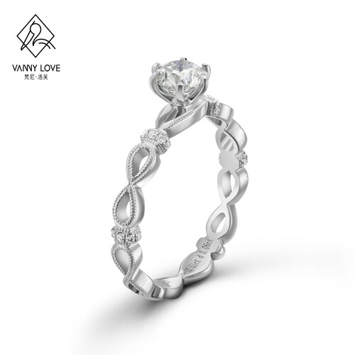 梵尼洛芙永恒镂空镶钻简约钻戒