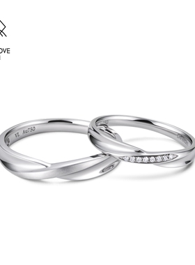 VANNY LOVE/梵尼洛芙承诺情侣小众结婚对戒18k玫瑰金定制钻戒婚戒