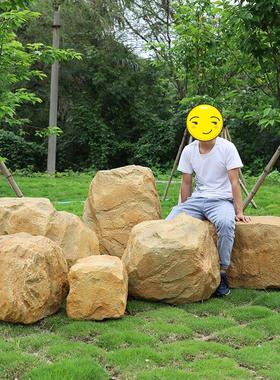 玻璃钢仿真假石头大摆件户外庭院造景装饰园林假山拍摄道具景观石