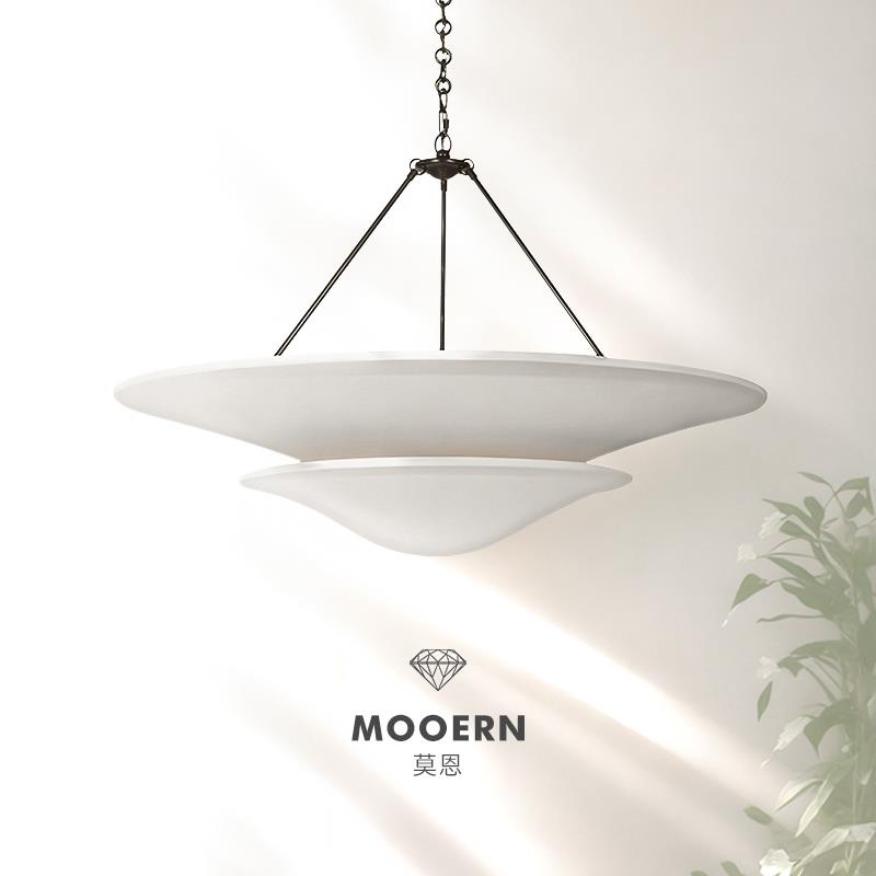 法式vc复古餐厅吊灯设计师款石膏全铜客厅卧室书房吧台灯具