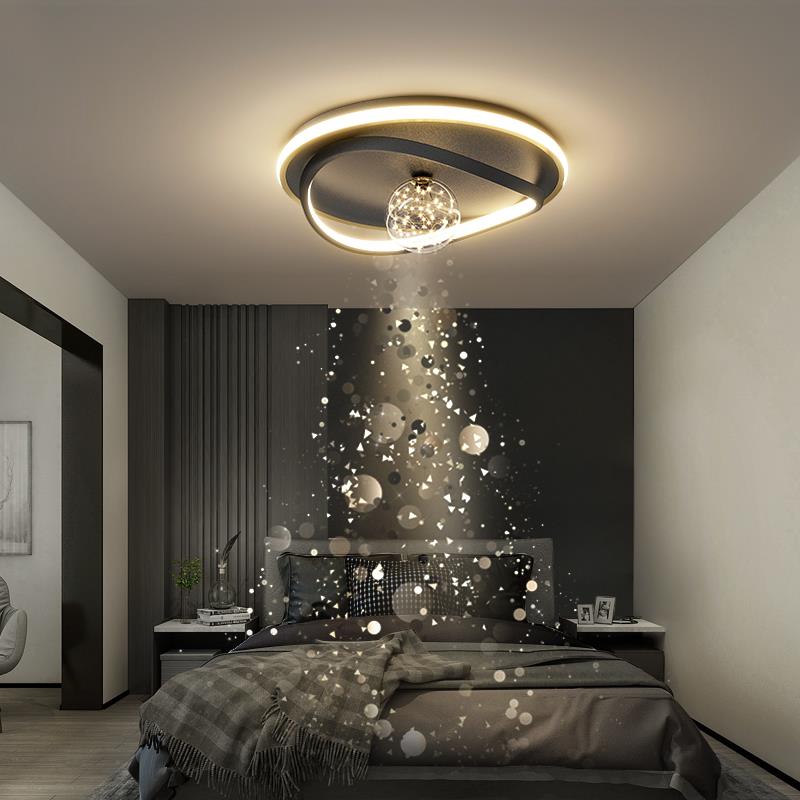 星空卧室吸顶灯 北欧风格铁艺现代简约轻奢寝室灯具 智能语音三色
