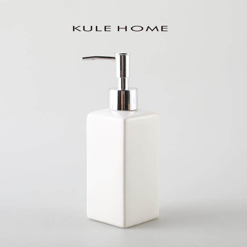 KULE HOME 洗手液按压式瓶轻奢卫生间陶瓷分装瓶乳液瓶沐浴露瓶子