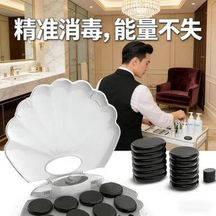 黑曜石玉石刮痧板能量石加热锅暖宫火山石spa热石美容院按摩石