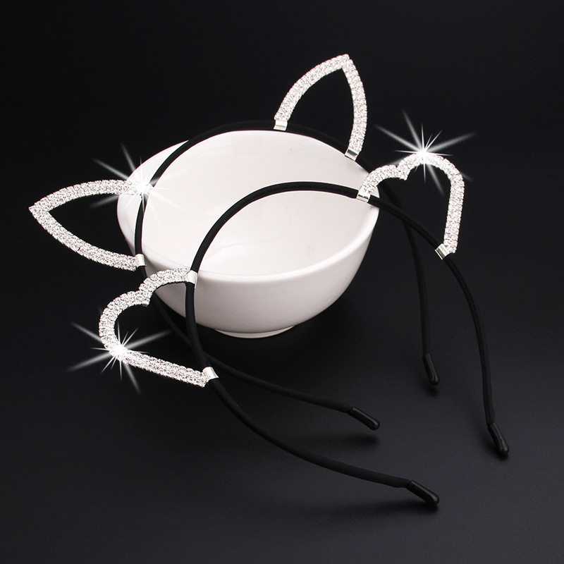 韩版闪光发箍女式 魅惑恶魔耳朵头饰发饰镶钻头箍发饰可定制