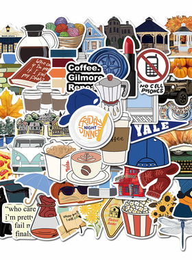 50张Gilmore卡通涂鸦装饰手机笔记本行李箱创意贴纸