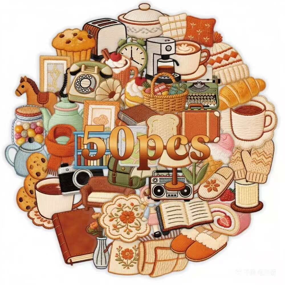 复古温馨笔记本装饰小贴纸50件