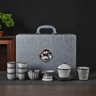 黑冰功夫茶具套装整套高档礼品家用办公室遇水化冰茶壶茶杯礼盒装