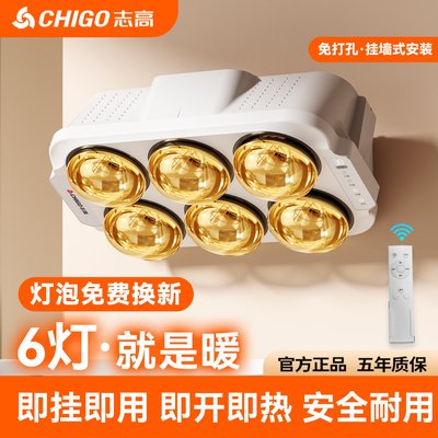 志高壁挂式灯暖浴霸灯泡挂壁式取暖器挂墙式浴室卫生间风暖免打孔