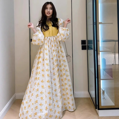欧美风A字裙涤纶印花连衣裙女