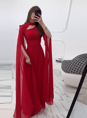 2025年新款欧美亚马逊跨境外贸女装性感显瘦修身气质长袖连衣裙