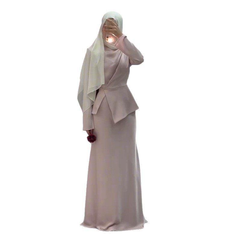 无品牌涤纶2025秋纯色半身裙套装