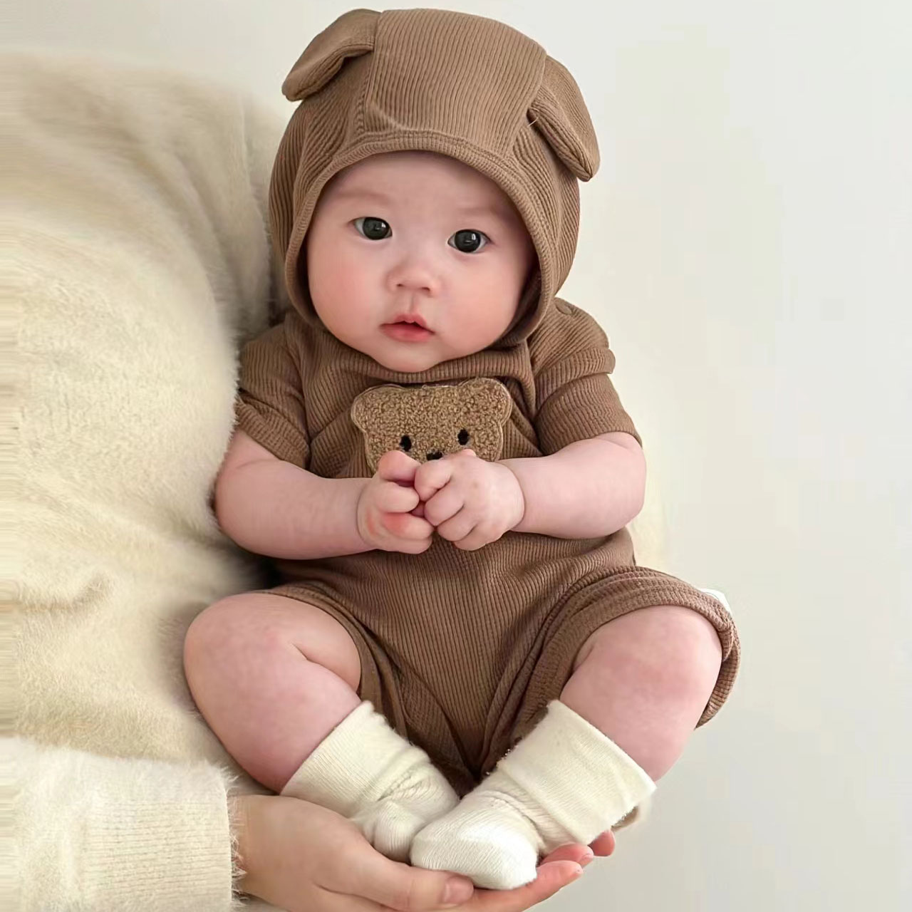 婴幼儿夏装纯棉爬服套装新款洋气