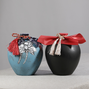 宜兴陶瓷酒瓶3斤装窑变陶瓷盖罐装酒坛酒壶空酒瓶彩釉手绘仿古坛