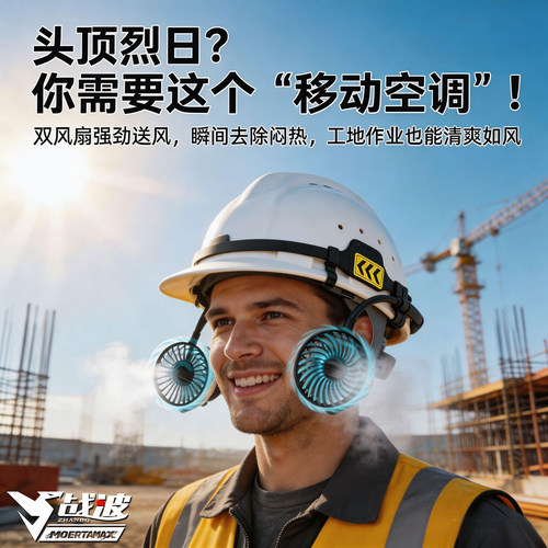 战波风扇安全帽夏季降温防晒