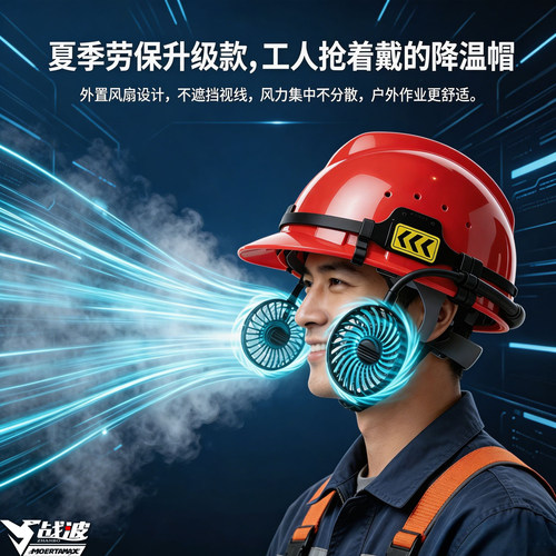 战波风扇充电大功率工地安全帽