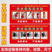消火栓贴纸灭火器箱使用方法说明防水硬 PVC加厚泡沫背胶自粘室外消防栓标识标牌门框面板装 饰贴画提示牌定做